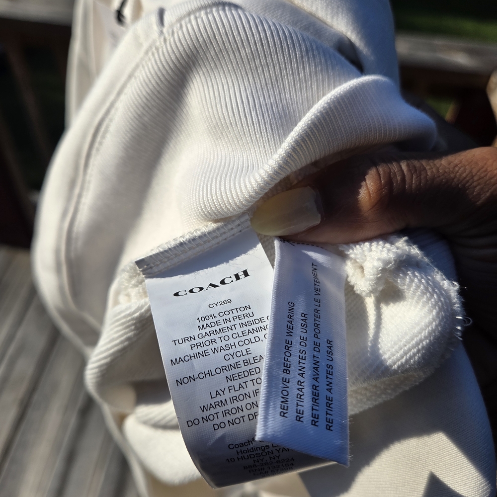 New Coach Women's Cream Hoodie - Picture 6 of 6